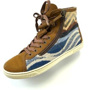 UGG x Pendleton Blaney Cheatnut high top sneakers Womens size 8 casual tassel